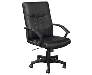 New Executive Office Computer Chair Premium PU Faux Leather High Back Work Black
