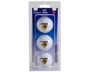 Official AFL Hawthorn Hawks Pack Of 3 Golf Balls White