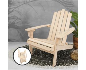 Outdoor Chair Beach Chairs Wooden Adirondack Lounge Furniture Foldable Garden Patio Gardeon