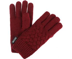 Regatta Boys & Girls Merle Cable Knit Warm Fleece Lined Winter Gloves - Delhi Red