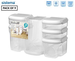 Sistema Bake It Storage Containers 9-Pack - Clear/White