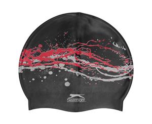 Slazenger Unisex Print Silicone Cap Hat Headwear - Black/Red/White