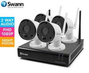 Swann NVW-490 4-Channel WiFi NVR Home Security System & 4 NVW-490CAM Cameras