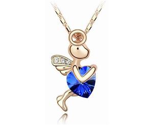Swarovski Crystal Elements Necklace - Maisie Angel Fairy - Various Colours - 18K Gold - Gift Idea - Sapphire Blue Necklace