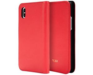 TUMI LEATHER WALLET CARD FOLIO CASE FOR IPHONE XS/X - EMBER