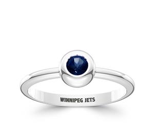 Winnipeg Jets Sapphire Ring For Women In Sterling Silver Design by BIXLER - Sterling Silver