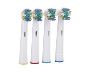 4pcs FLOSS ACTION Oral B Compatible Electric Toothbrush Replacement Brush Heads