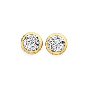 9ct Gold on Silver Crystal Studs