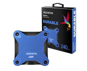 Adata 240GB Ultra-Speed External Solid State Drive Shock Resistance USB3.1 Blue - ASD600Q-240GU31-CBL