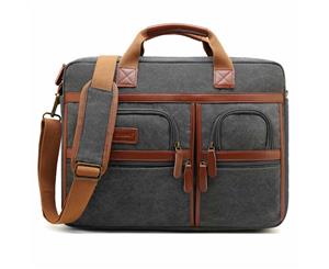 CoolBELL Unisex 17.3 Inch Laptop Bag Briefcase-Canvas Grey