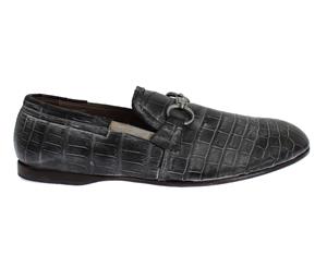 Dolce & Gabbana Gray Crocodile Loafers Dress Formal Shoes