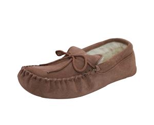 Eastern Counties Leather Unisex Wool-Blend Soft Sole Moccasins (Camel) - EL182