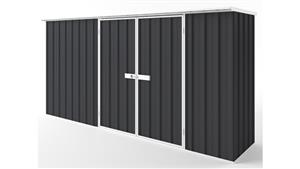 EasyShed D3808 Tall Flat Roof Garden Shed - Iron Grey