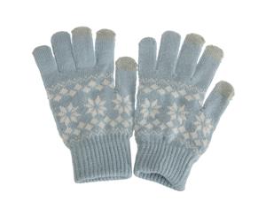 Foxbury Womens/Ladies Fairisle Touchscreen Gloves (Baby Blue) - GL603