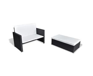Garden Sofa Set 5 Piece Poly Rattan Black Sun Bed Recliner Furniture