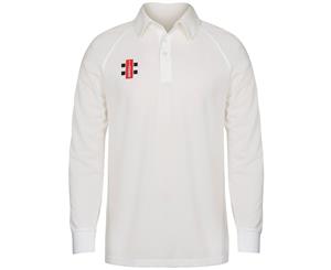 Gray-Nicolls Mens Matrix Long Sleeve Cricket Shirt (Ivory) - RW4181