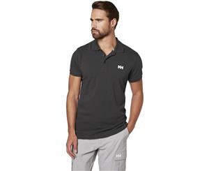 Helly Hansen Mens Logo Transat Casual Short Sleeve Cotton Polo Shirt - EBONY