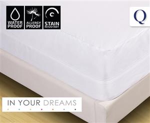 In Your Dreams QB Encased Mattress Protector - White