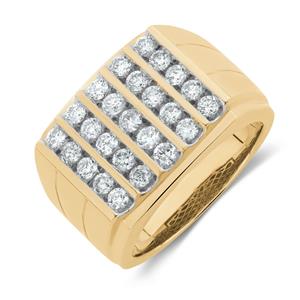 Men's Ring with 1.45 Carat TW of Diamonds in 10ct Yellow Gold
