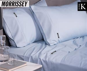 Morrissey Bamboo Luxe Cotton Super King Bed Sheet Set - Soft Blue