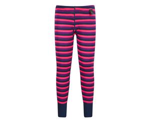 Mountain Warehouse Kids Striped Pants Merino Blend - High Wicking - Pink
