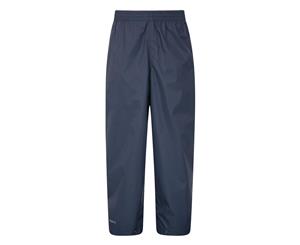 Mountain Warehouse Kids Waterproof Over Trousers Walking Rain Pants Breathable - Navy