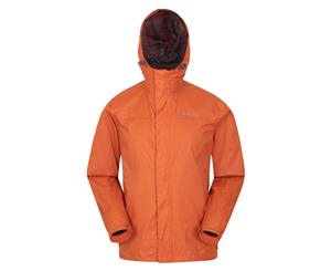 Mountain Warehouse Mens Jacket Lightweight and Stylish with Fully Taped Seams - Burnt Orange