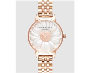 Olivia Burton Women's Watch 3D Daisy Collection - Rose Gold Case - Rose Gold Bracelet