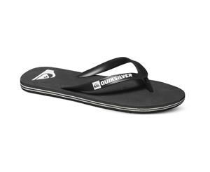 Quiksilver Mens Molokai Flexible Toe Point Flip Flop Summer Sandals - Black/Black/White
