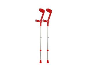 Rebotec Safe-In-Soft  Forearm Crutches with Cuff & Hinge - Red