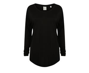 Sf Womens/Ladies Long Sleeve Slounge Top (Black) - PC3025