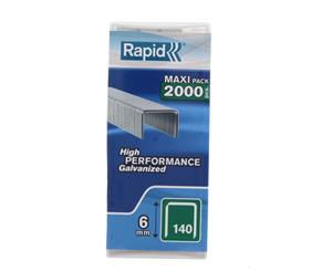 Staple Galvanized #140 (2000 Pack) 6mm x 10.6mm Rapid Flatwire Premium Quality