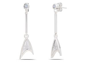 Star Trek Dangle Earrings For Women In Sterling Silver Design by BIXLER - Sterling Silver