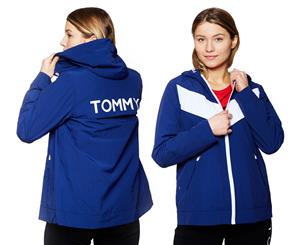 Tommy Hilfiger Sport Women's Chevron Hooded Jacket - Deep Blue