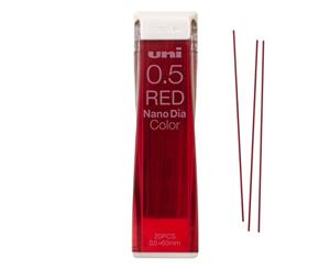 Uniball Nano Dia Mechanical COLOUR Pencil Lead Pack 0.5mm Red