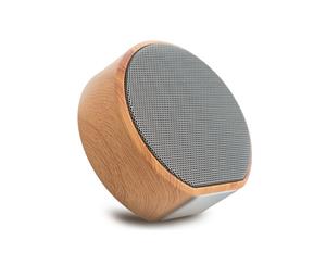 Wood Grain Wireless Bluetooth Speaker with FM Radio Micro SD and AUX Port-Grey