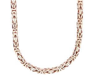925 Sterling Silver Bling Chain - BYZANTINE 6x6mm rose gold