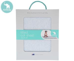 All4Ella Fitted Cot Sheet - Marle Blue