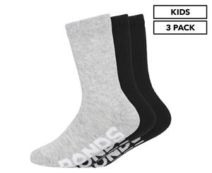 Bonds Kids' Logo Cushioned Sole Crew Socks 3-Pack - Black/Grey
