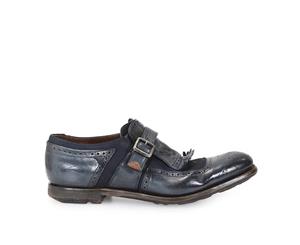 Church's Men's EOG0019QGF0ANR Blue Leather Monk Strap Shoes