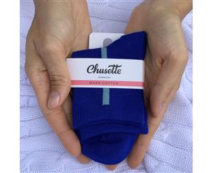 Chusette Kid's Warm Cotton Socks for School and Sport - Blue