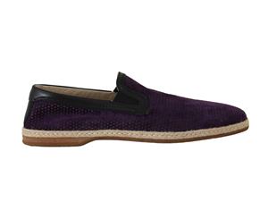 Dolce & Gabbana Purple Suede Perforated Loafers