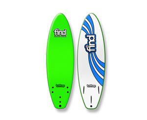 FIND 6Ɔ'' Tuffrap Soft Surfboard Thruster NEON GREEN - 3 Fin - Green