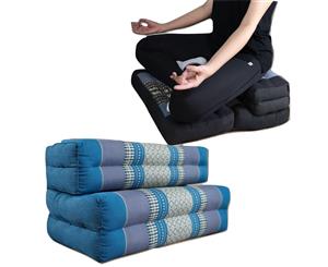 Foldable Thai Meditation Cushion floor Yoga Seat mat Kapok Zafu Zabuton Blue