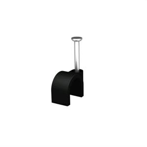 HPM 6mm Black Round Cable Clips - 20 Pack