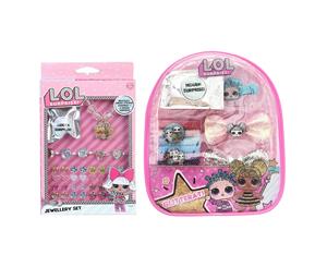 LOL Surprise Kids Children Jewellery Set & Hair Accessories Backpack Rings/Clips