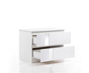MEYA Bedside Drawer With Mirror End Stand Side TableModern White Storage