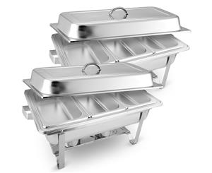 SOGA 2X Stainless Steel Chafing Food Warmer Catering Dish 3*3L Three Trays