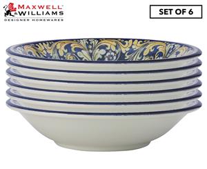 Set of 6 Maxwell & Williams Ceramica 21cm Salerno Ceramic Dinner Pasta Bowl Piazza