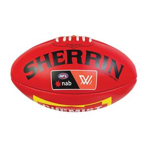 Sherrin AFLW Leather Replica Game Ball Red 4